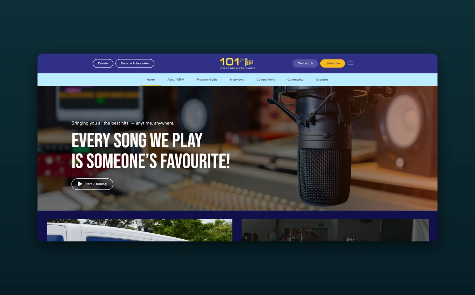 101FM website design by Balar Media Group