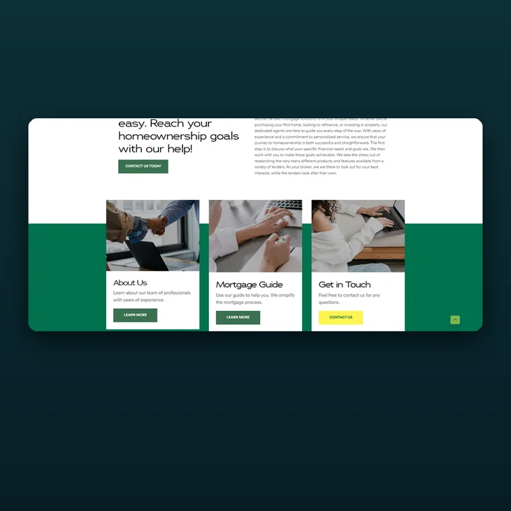 Across Country Mortgage Brokering website detail by Balar Media Group
