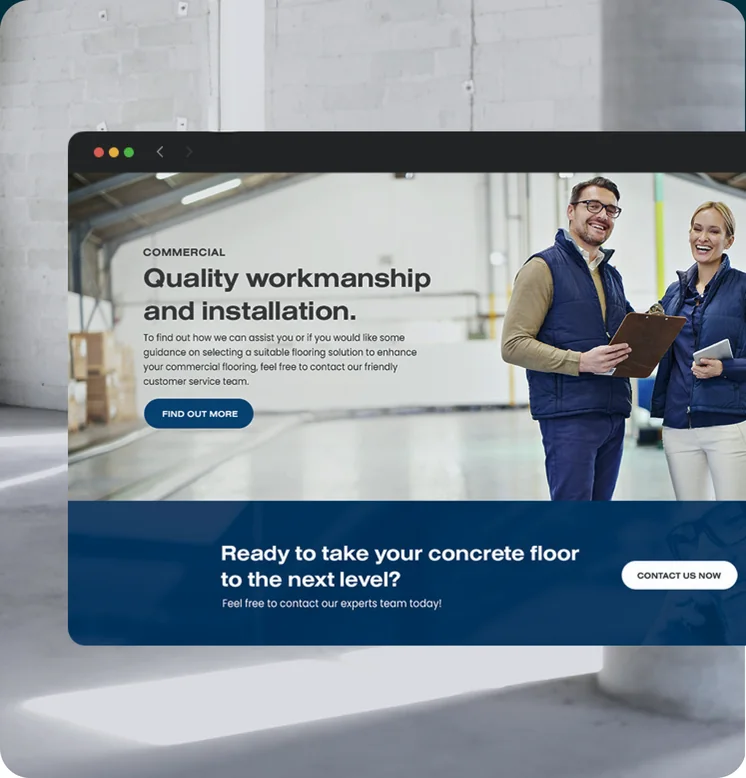 Allure Concrete Solutions website by Balar Media Group, design detail