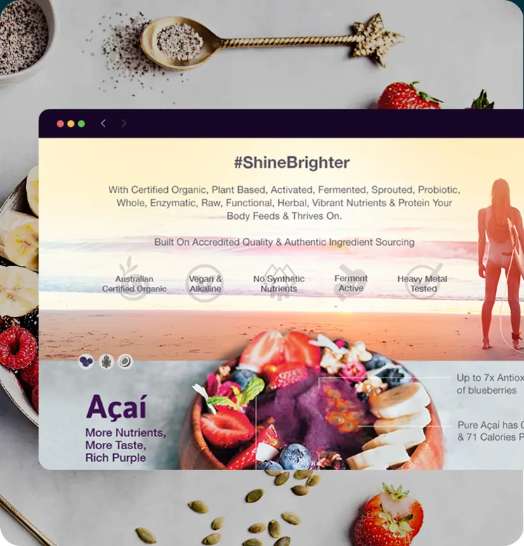 Amazonia website by Balar Media Group, mobile and brand detail