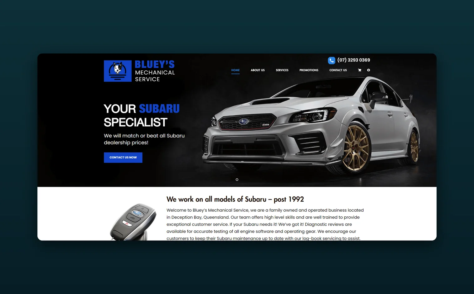Bluey's Mechanical Service website design by Balar Media Group