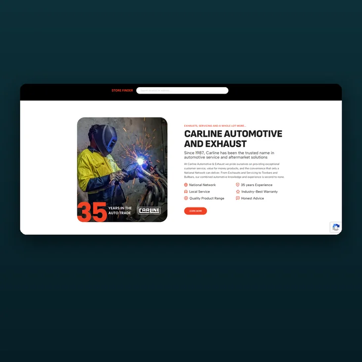 Carline website detail by Balar Media Group