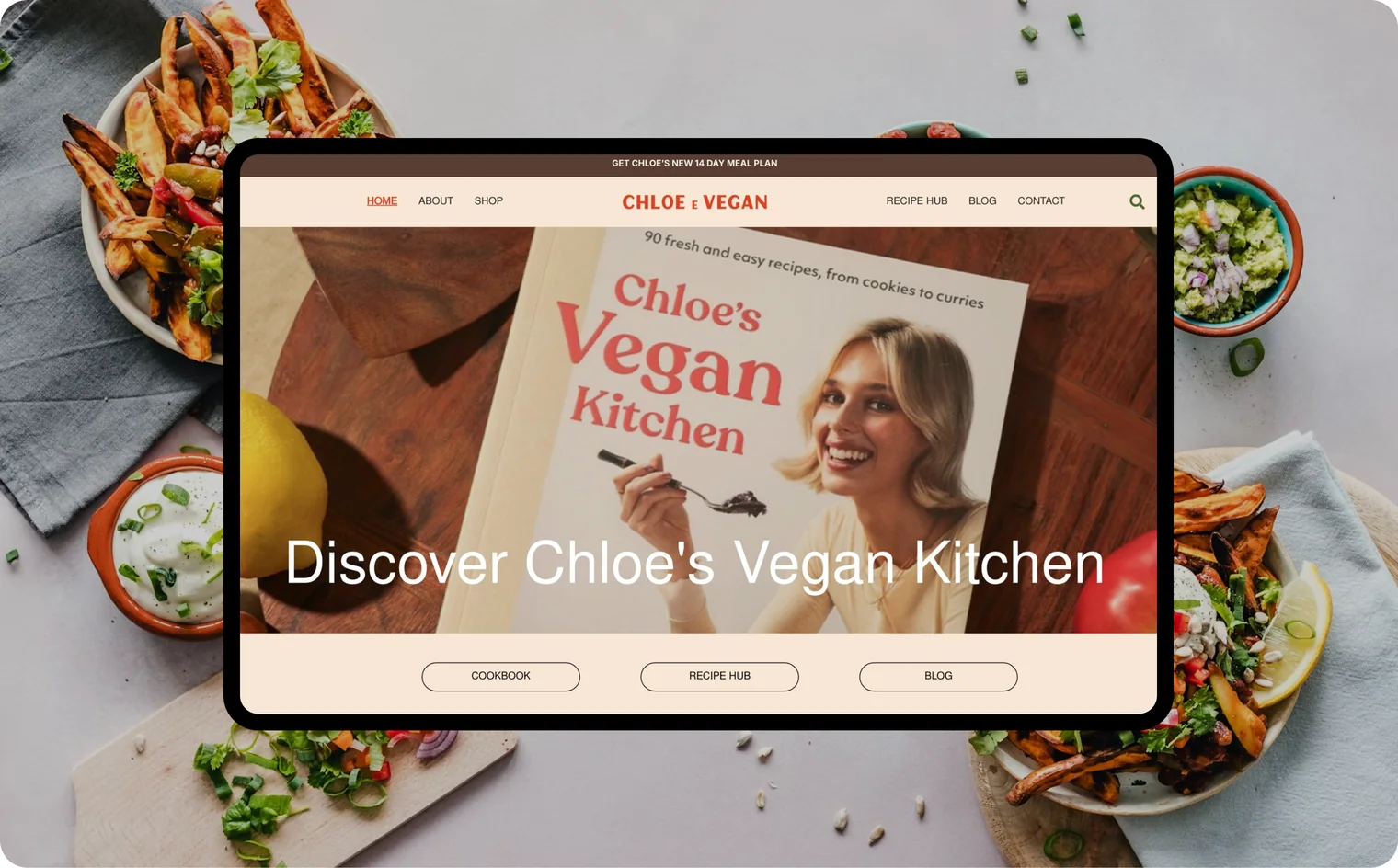 Chloe E. Vegan website design by Balar Media Group