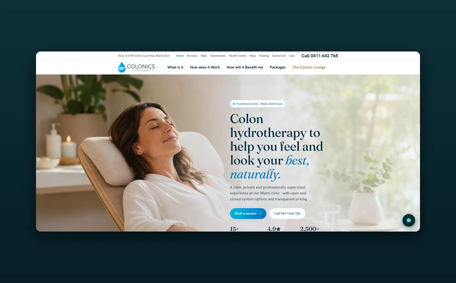 Colonics Gold Coast website design by Balar Media Group