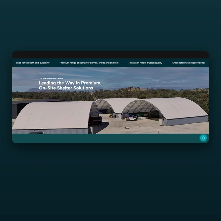 Container Domes Australia website detail by Balar Media Group