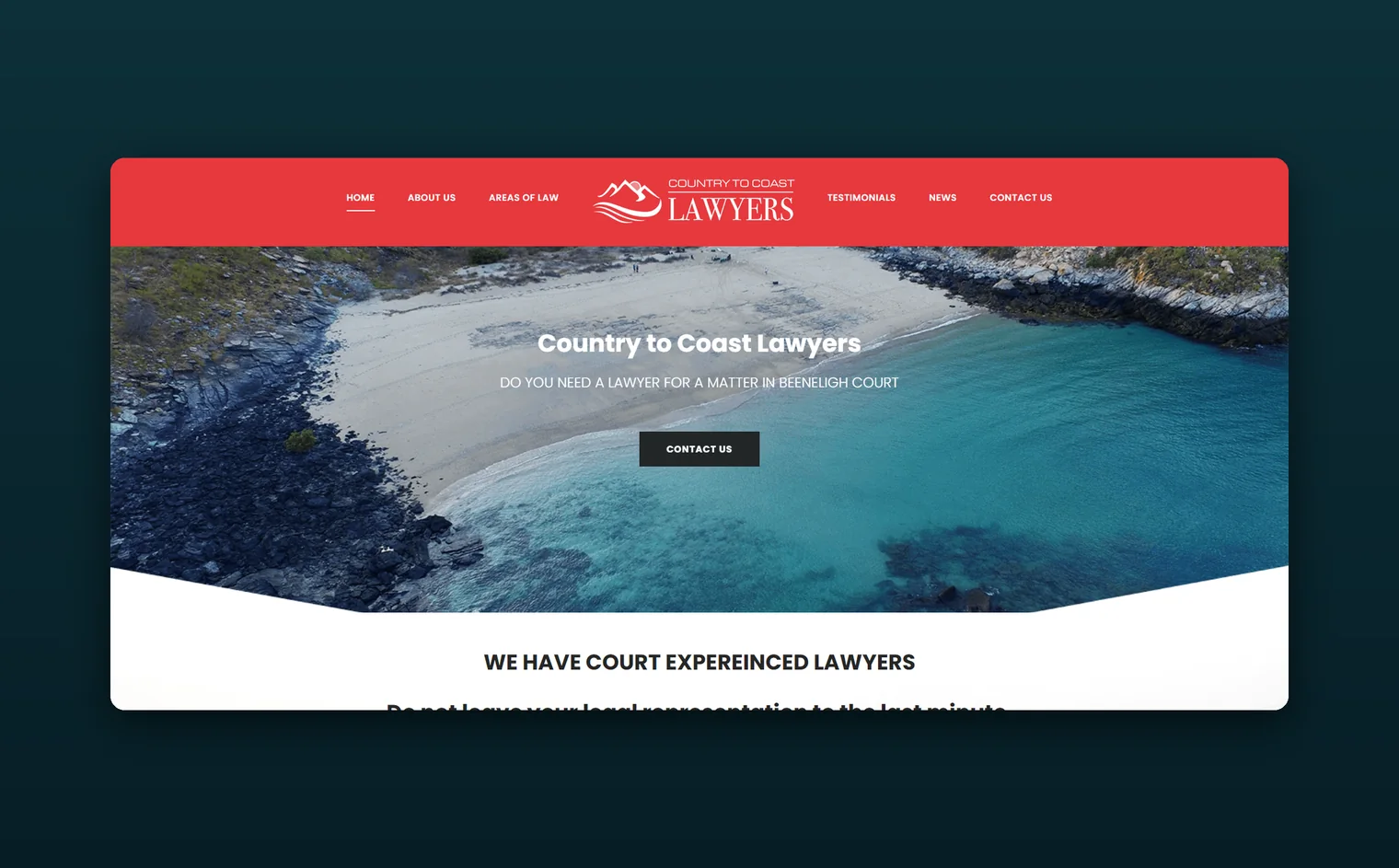 Country To Coast Lawyers website design by Balar Media Group