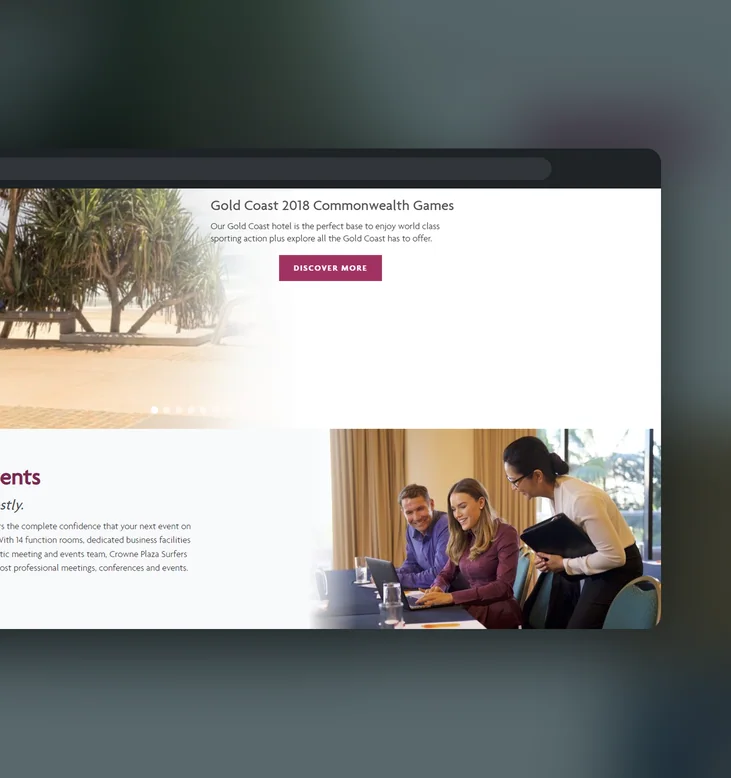 Crowne Plaza Surfers Paradise website by Balar Media Group