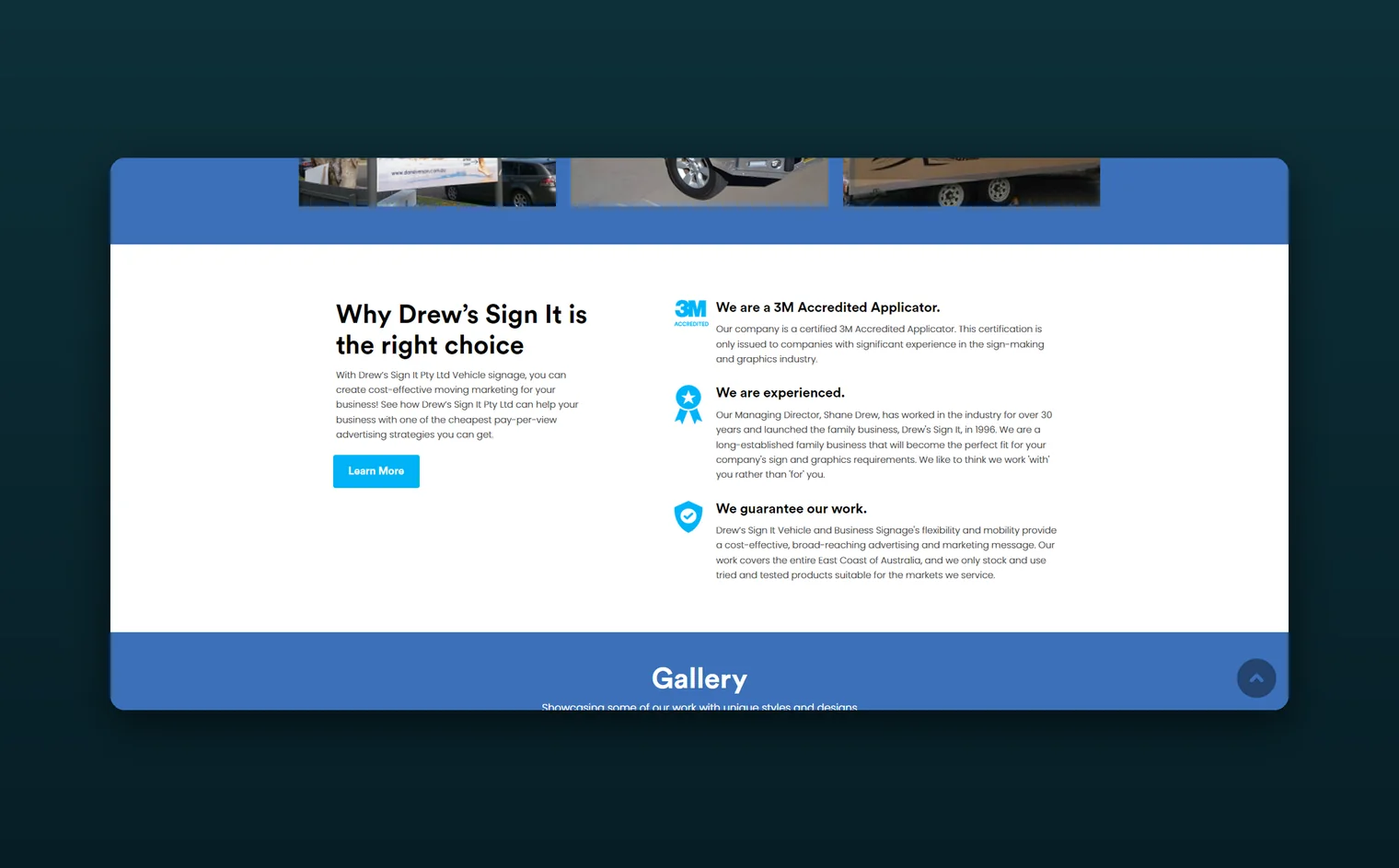 Drew Sign It website by Balar Media Group, more of the design