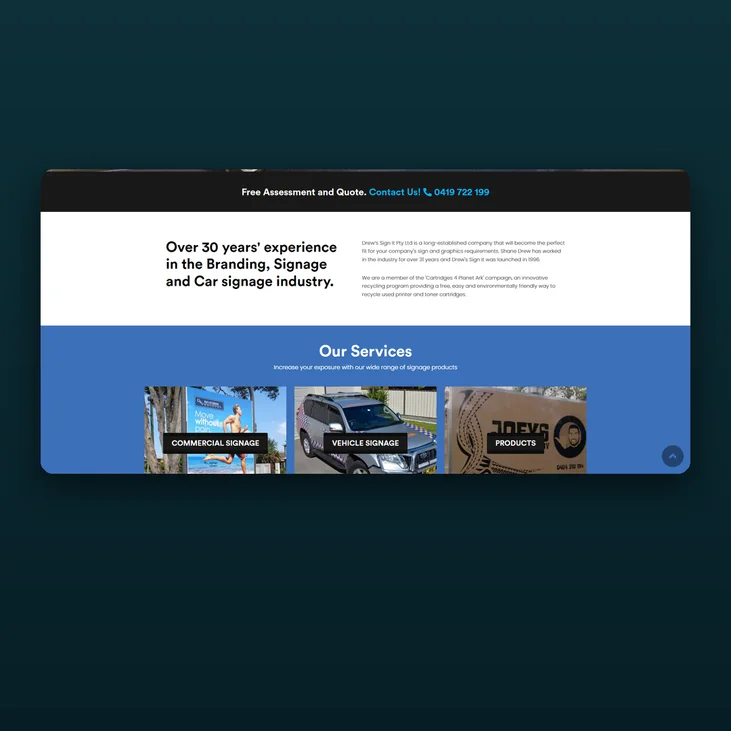 Drew Sign It website detail by Balar Media Group