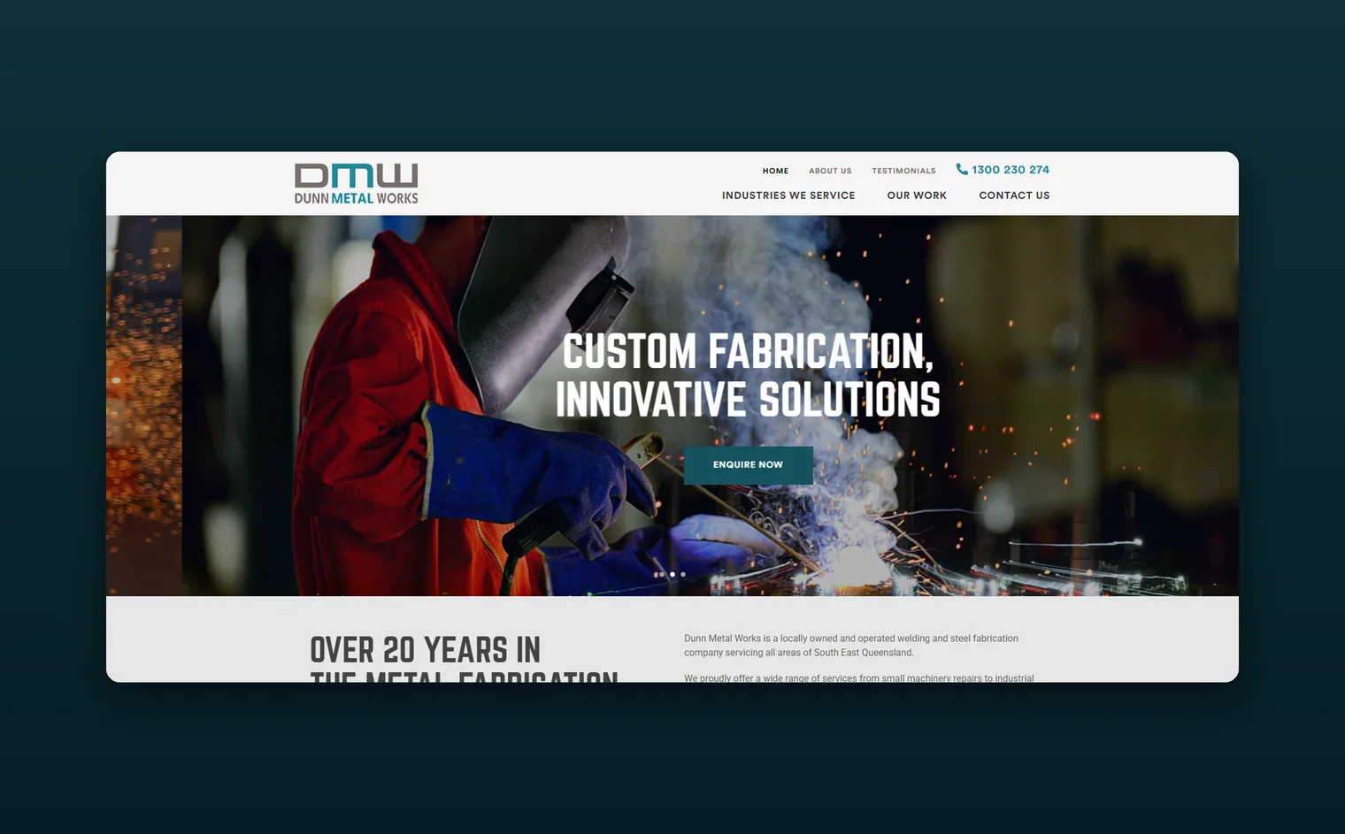 Dunn Metal Works website design by Balar Media Group