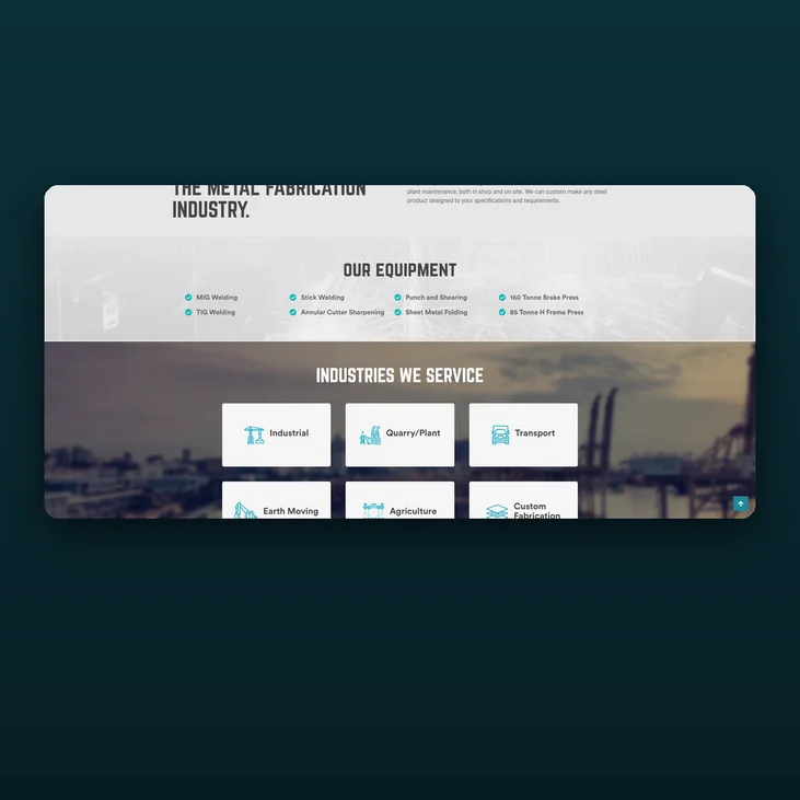 Dunn Metal Works website detail by Balar Media Group