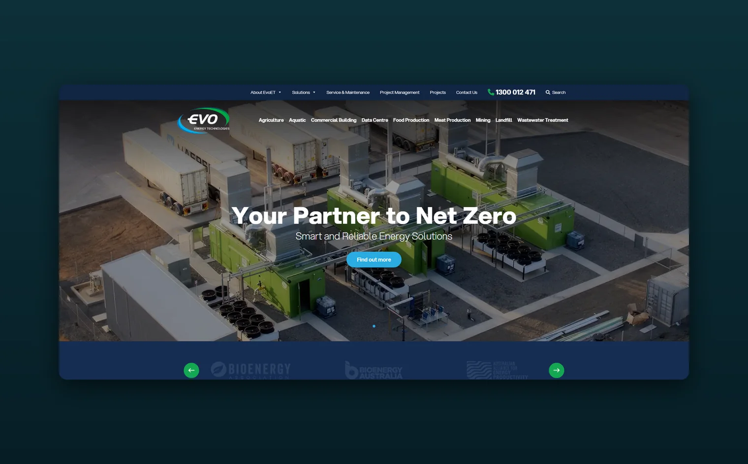 Evo ET website design by Balar Media Group