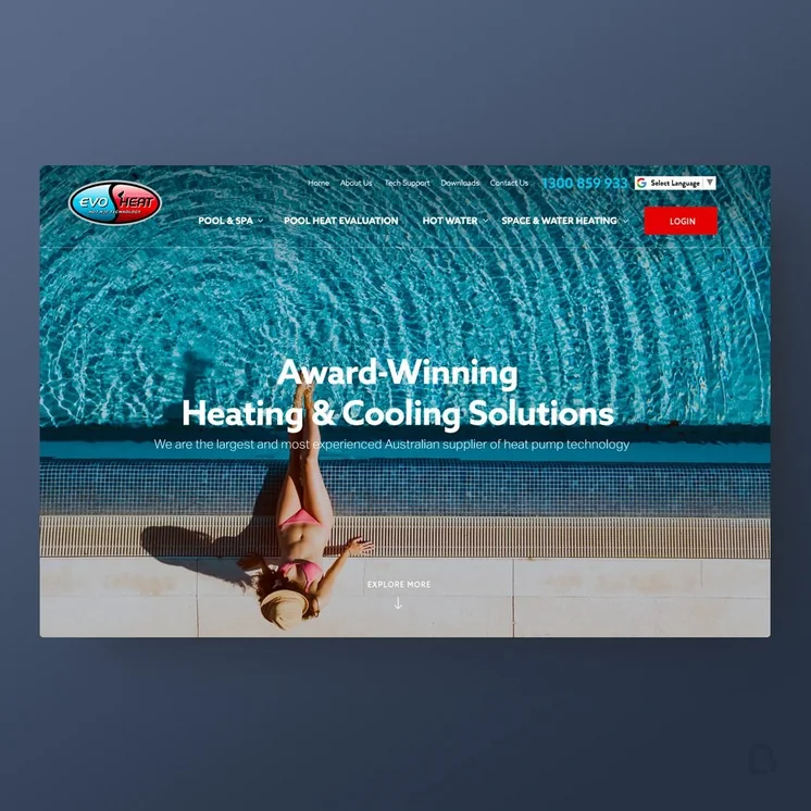 EvoHeat Australia website by Balar Media Group