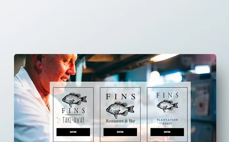 Fins Restaurant website detail by Balar Media Group