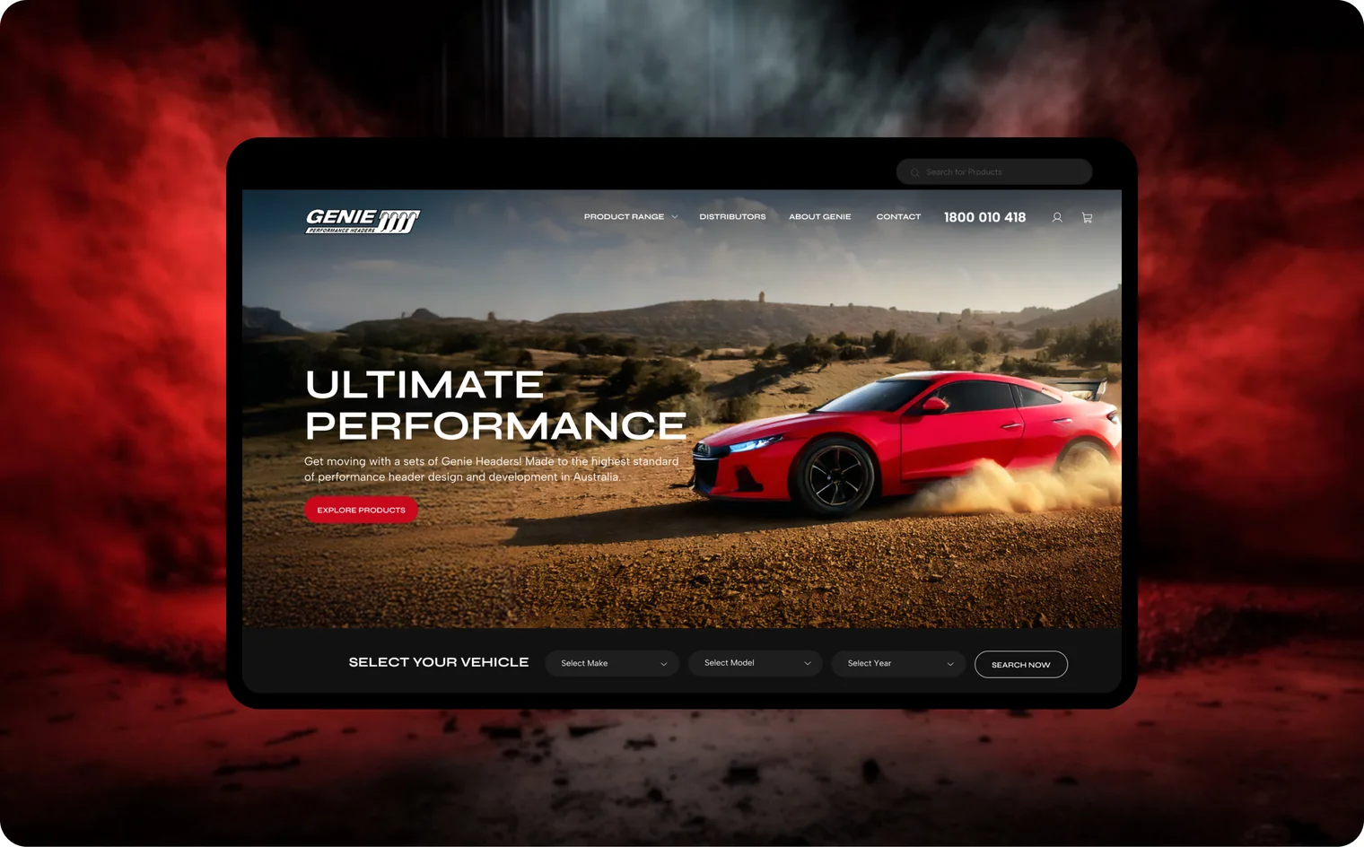Genie Performance Headers website design by Balar Media Group