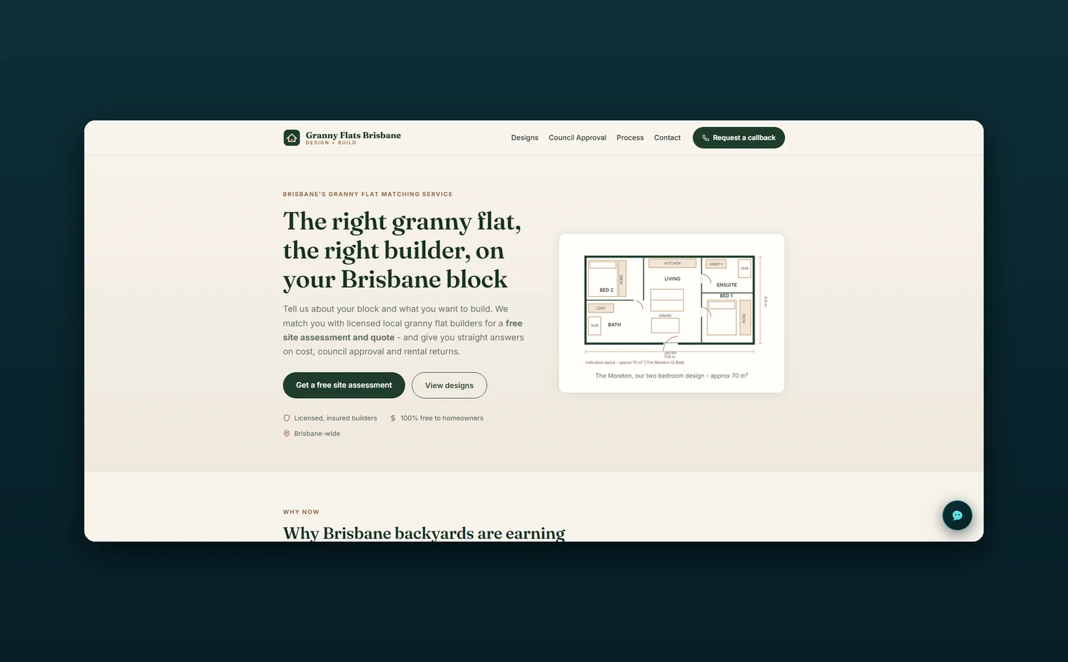Granny Flats Brisbane website design by Balar Media Group