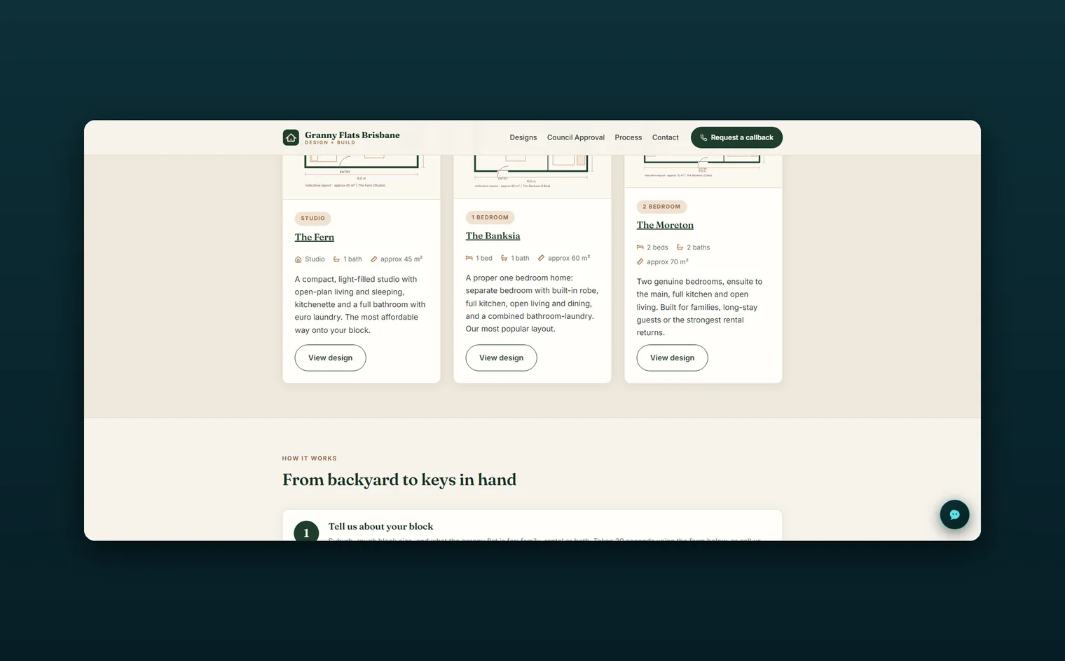 Granny Flats Brisbane website by Balar Media Group, more of the design