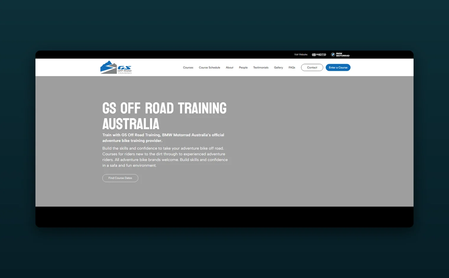 GS Off Road Training website design by Balar Media Group