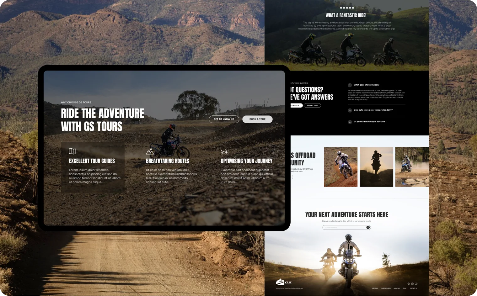 GS Offroad Tours website design by Balar Media Group (detail)