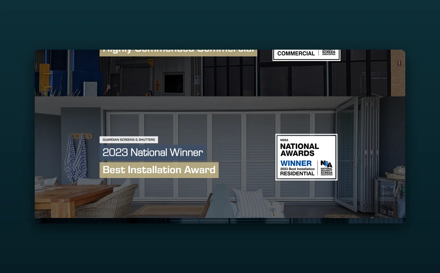 Guardian Screens & Shutters website by Balar Media Group, more of the design