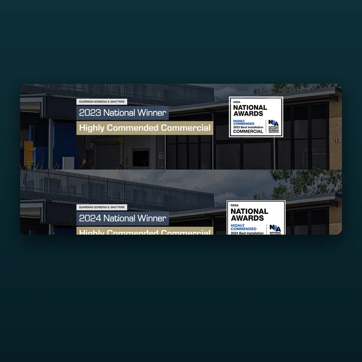 Guardian Screens & Shutters website detail by Balar Media Group