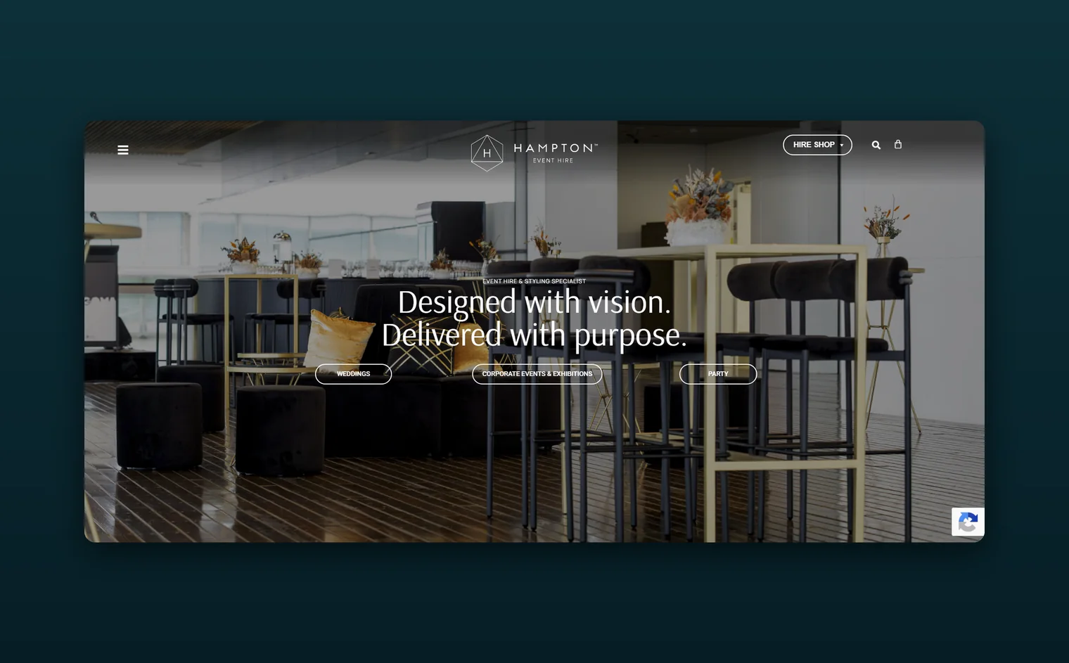 Hampton Event Hire website design by Balar Media Group