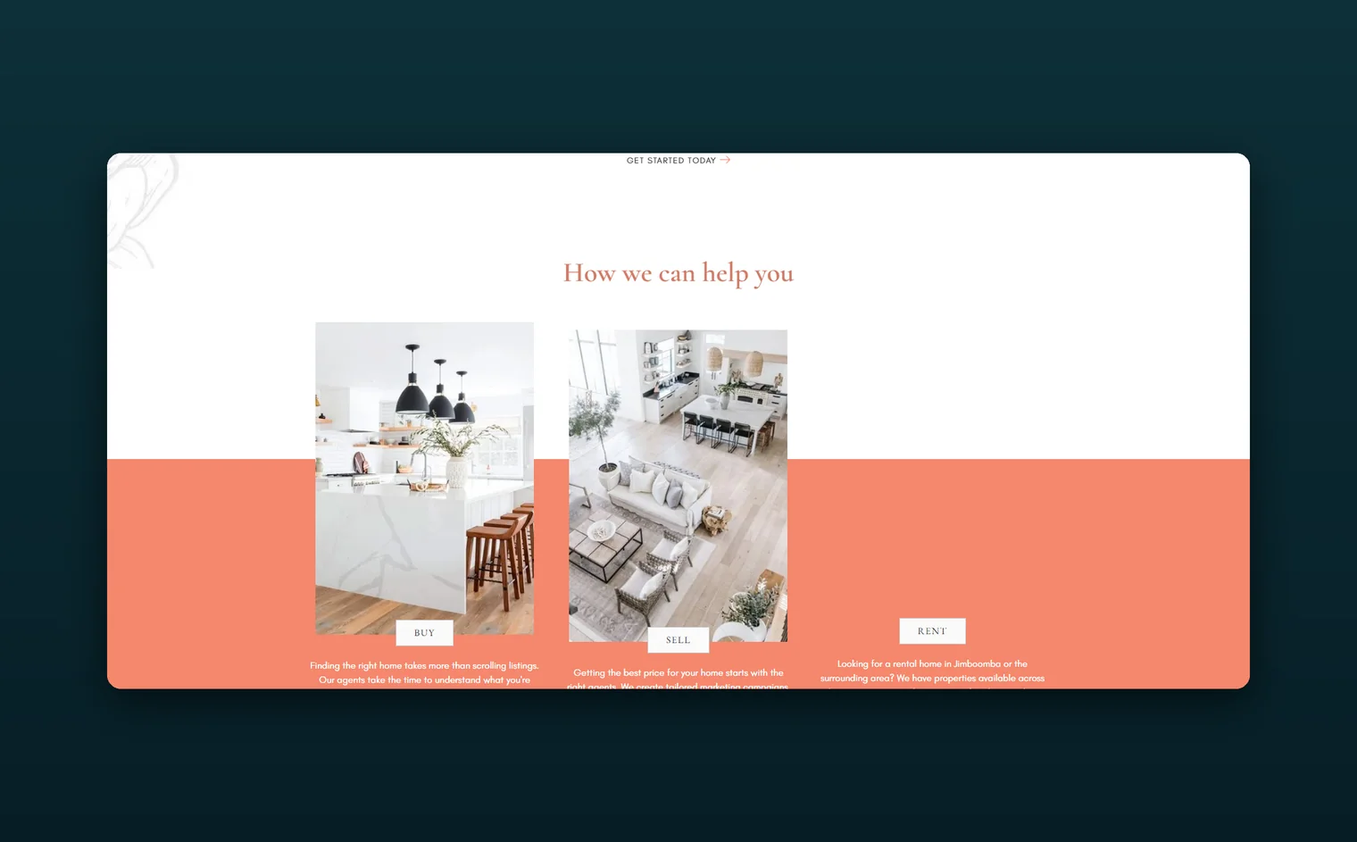Meagan Read Property website by Balar Media Group, more of the design