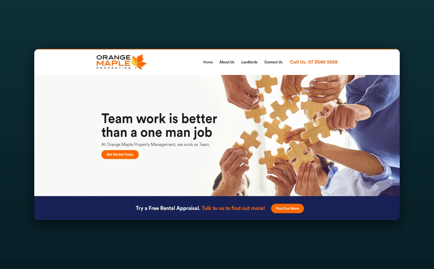 Orange Maple Property Management website by Balar Media Group