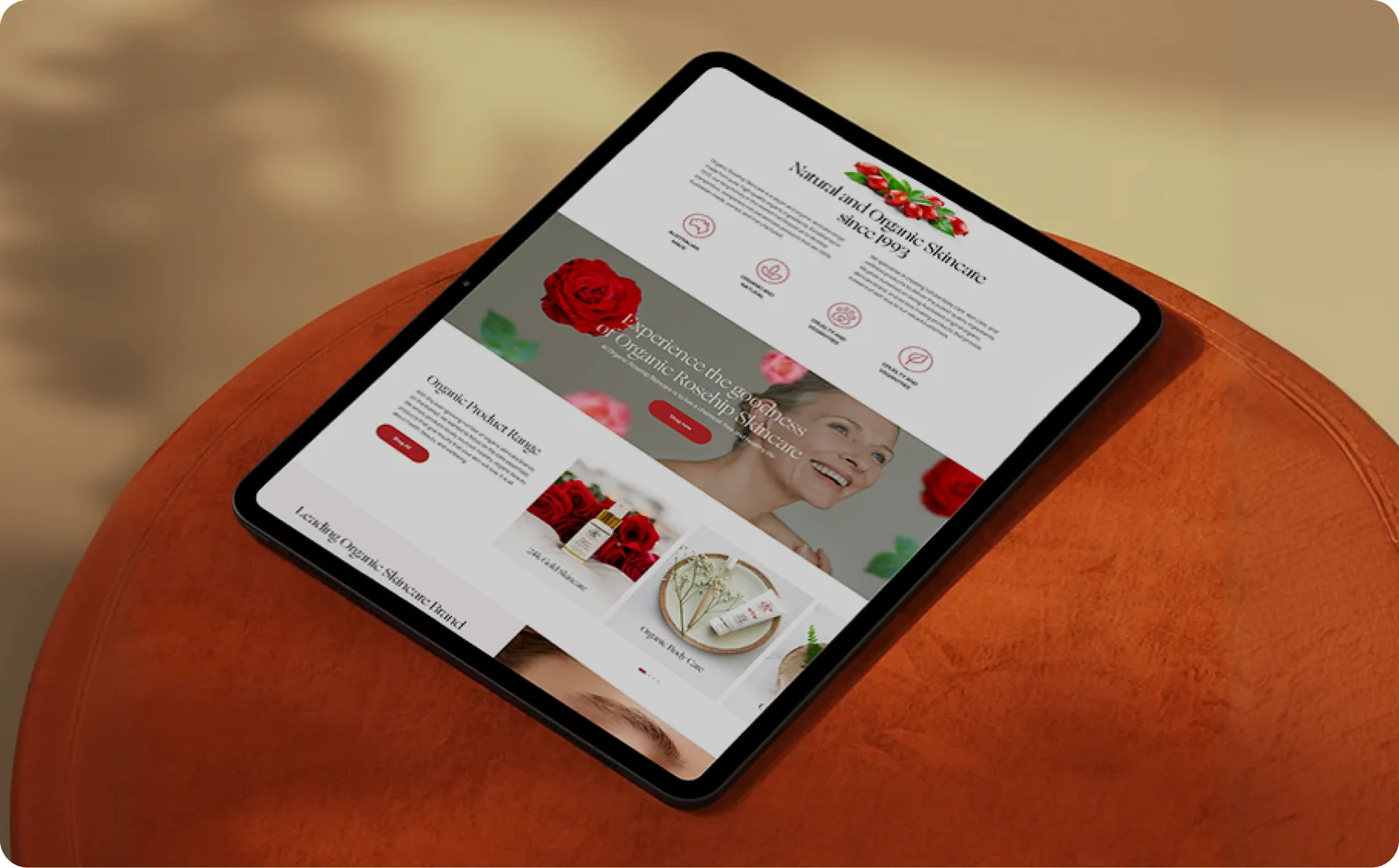 Organic Rosehip Skincare website design by Balar Media Group