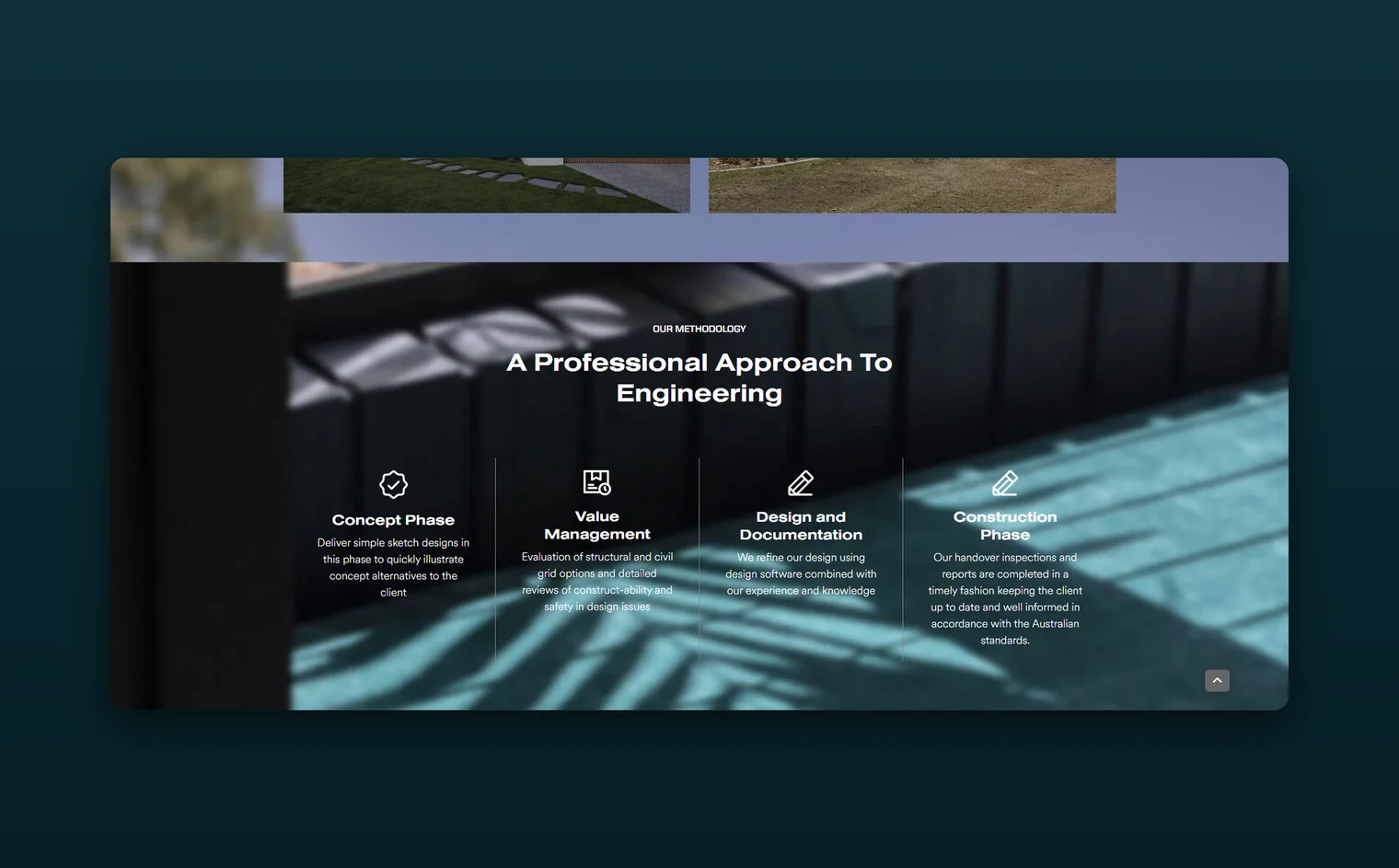 Projects & Designs Engineers website by Balar Media Group, more of the design