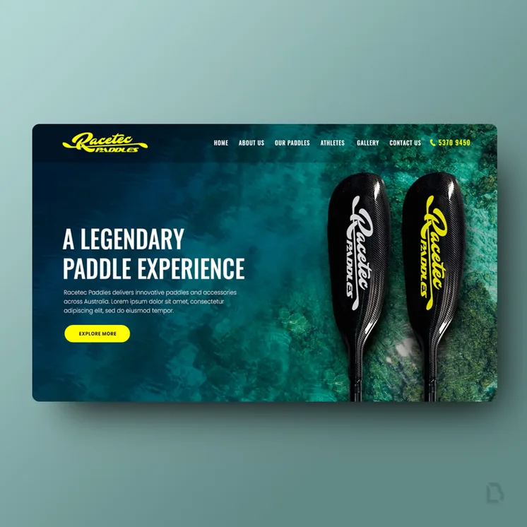 Racetec Paddles website by Balar Media Group