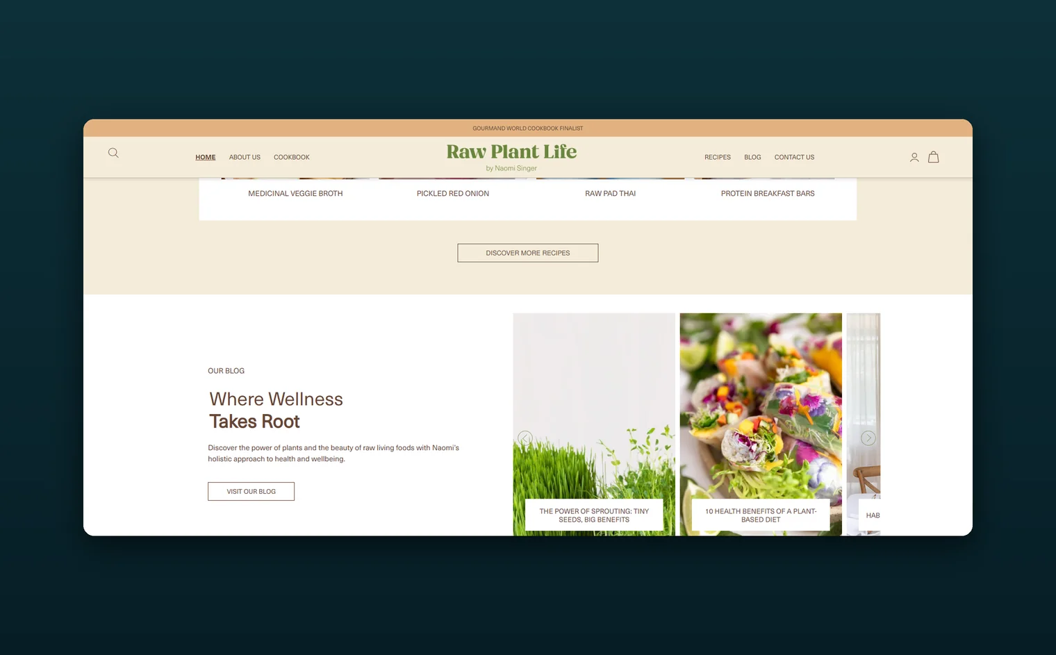 Raw Plant Life website by Balar Media Group, more of the design