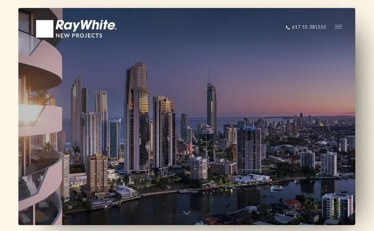 The Ray White New Projects website, designed by Balar