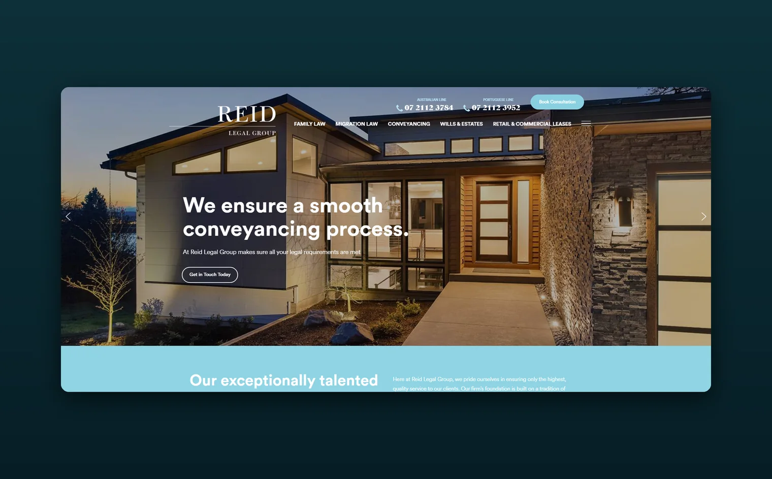 Reid Legal Group website design by Balar Media Group