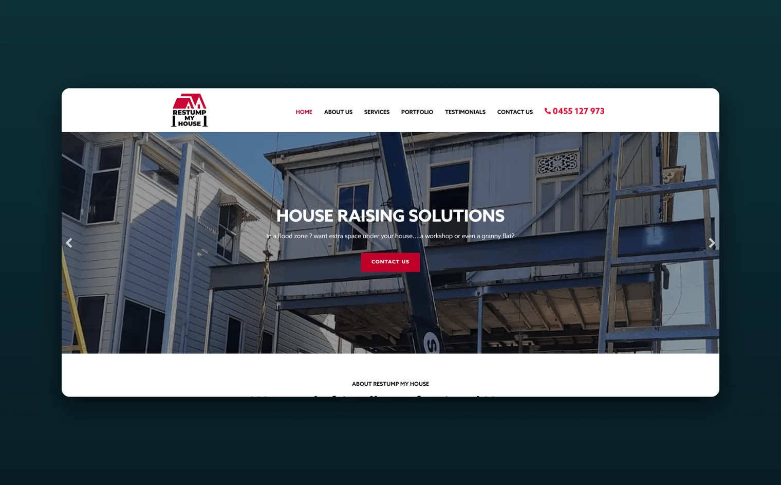 Restump My House website design by Balar Media Group