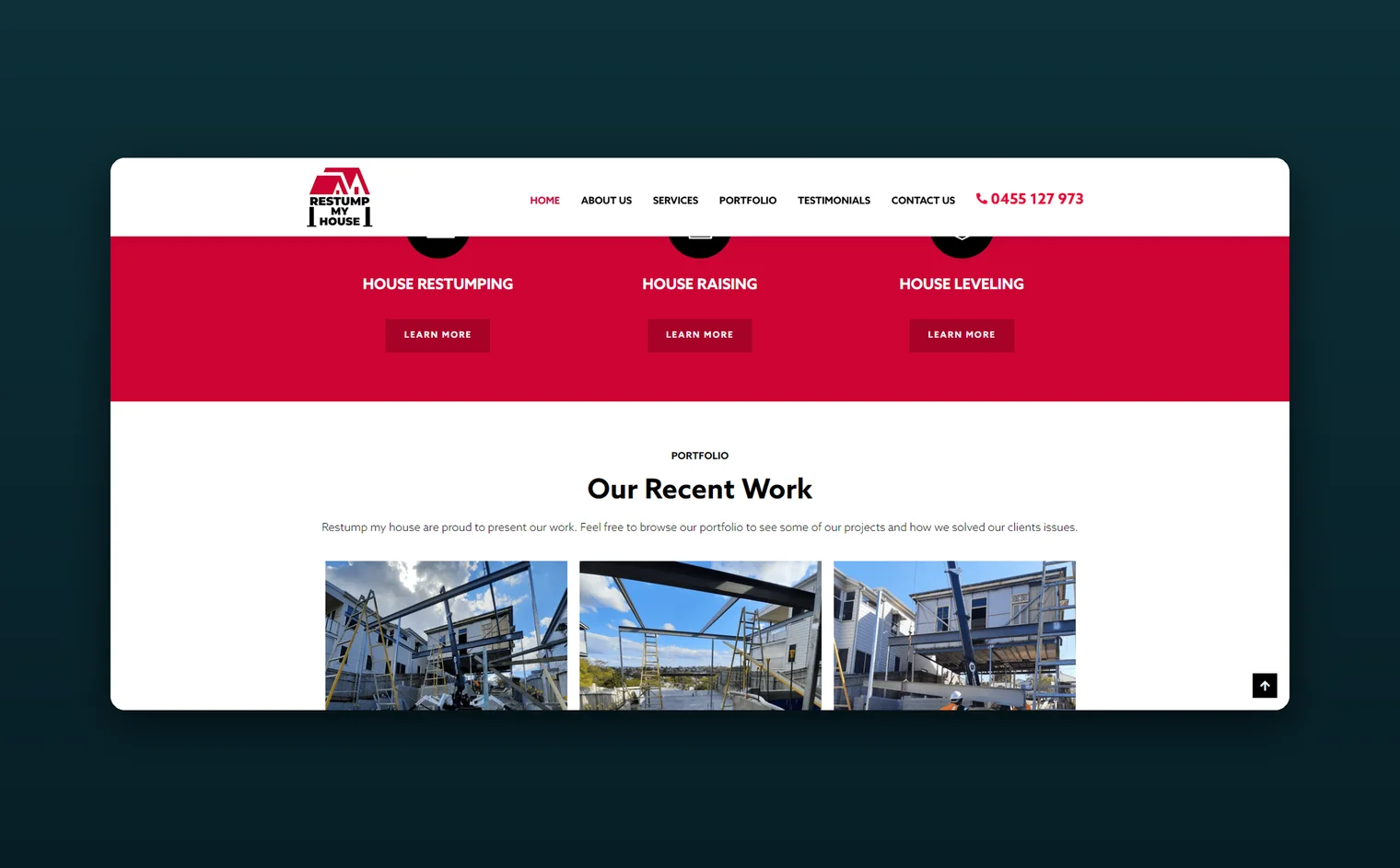 Restump My House website by Balar Media Group, more of the design