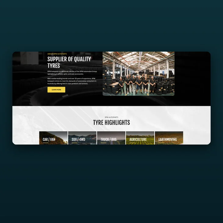 RPM Autoparts website detail by Balar Media Group