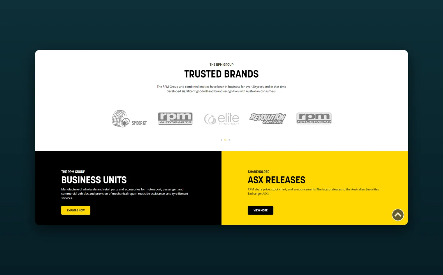 RPM Group website by Balar Media Group, more of the design