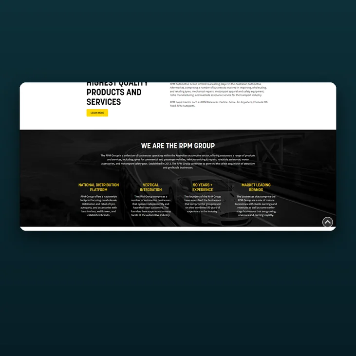 RPM Group website detail by Balar Media Group