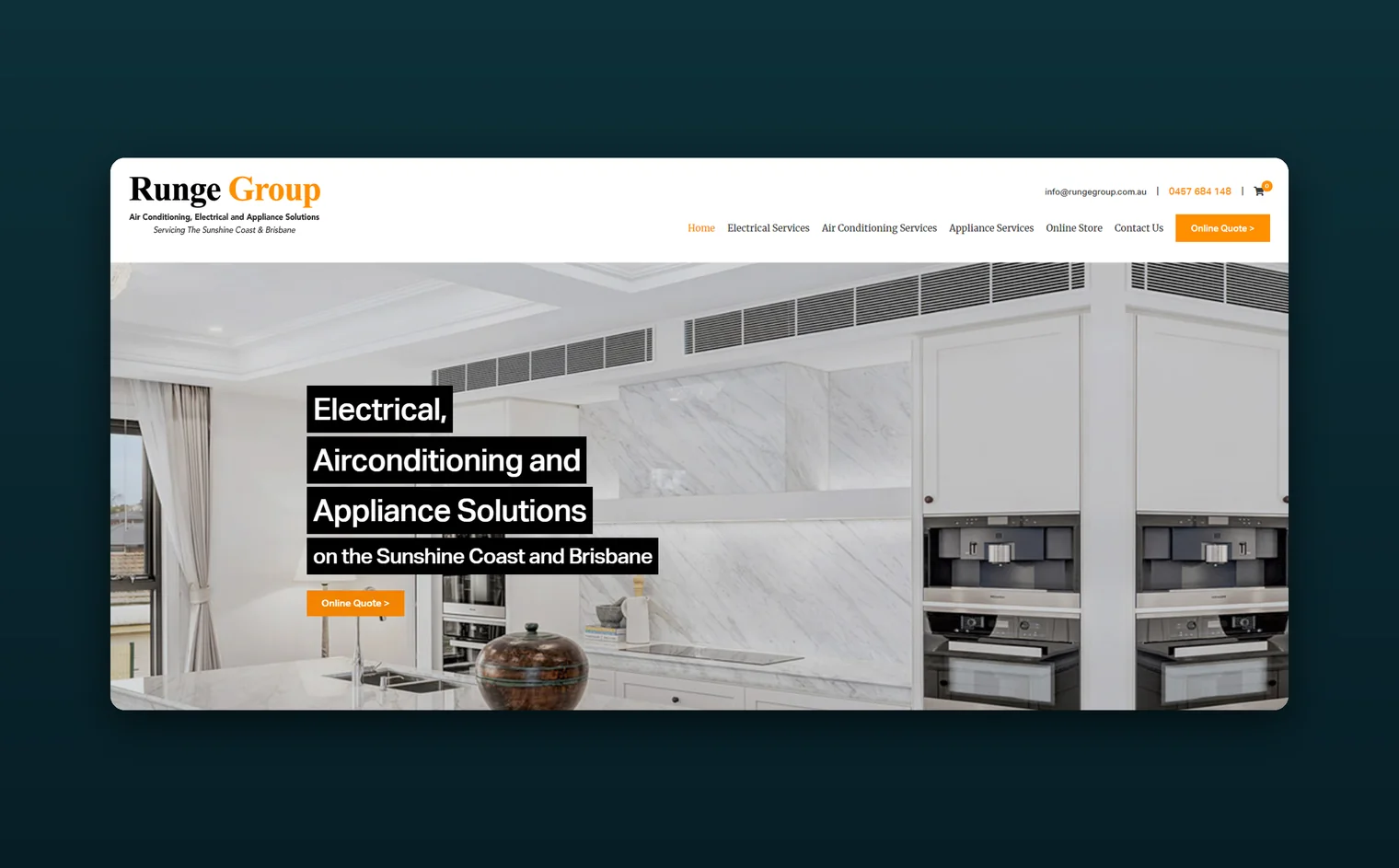 Runge Group Air Conditioning website design by Balar Media Group