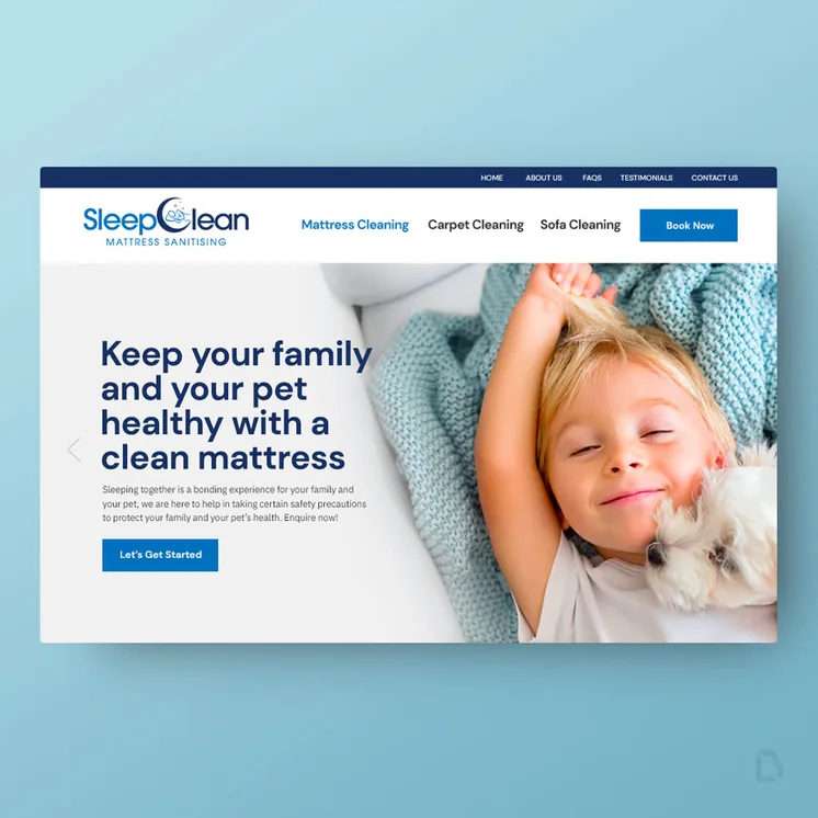 SleepClean website by Balar Media Group