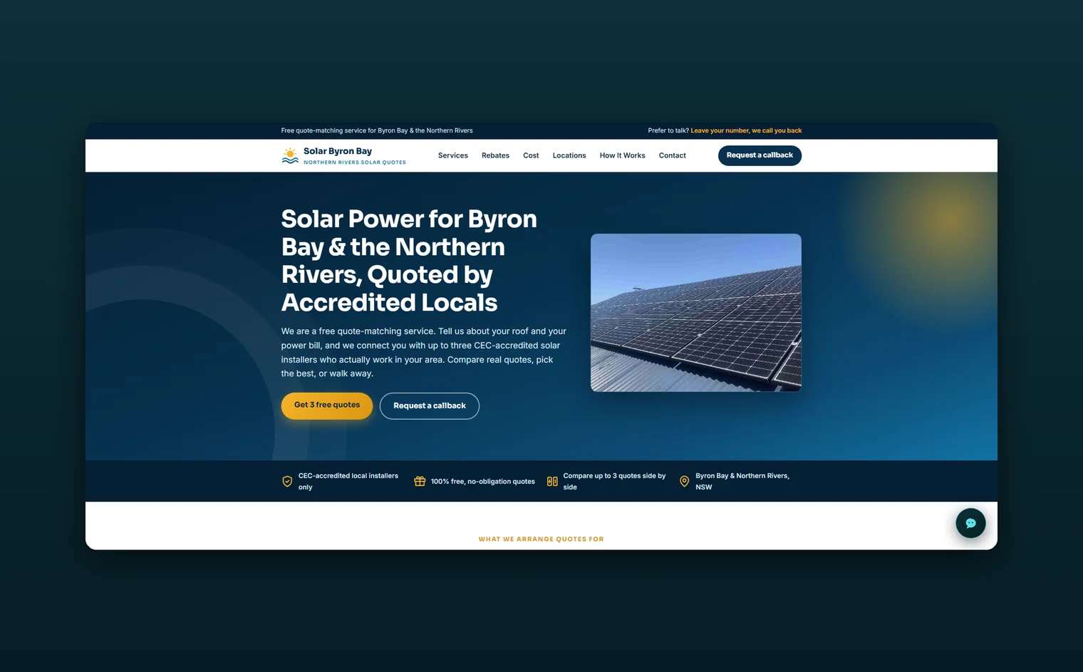 Solar Byron Bay website design by Balar Media Group