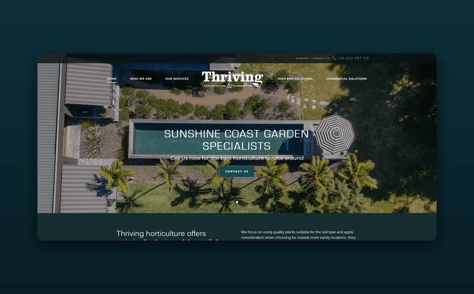Thriving Horticulture website design by Balar Media Group