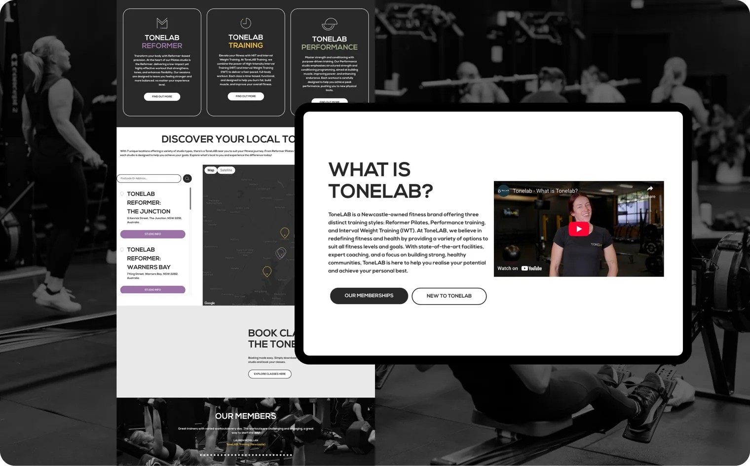 ToneLAB website design by Balar Media Group (detail)