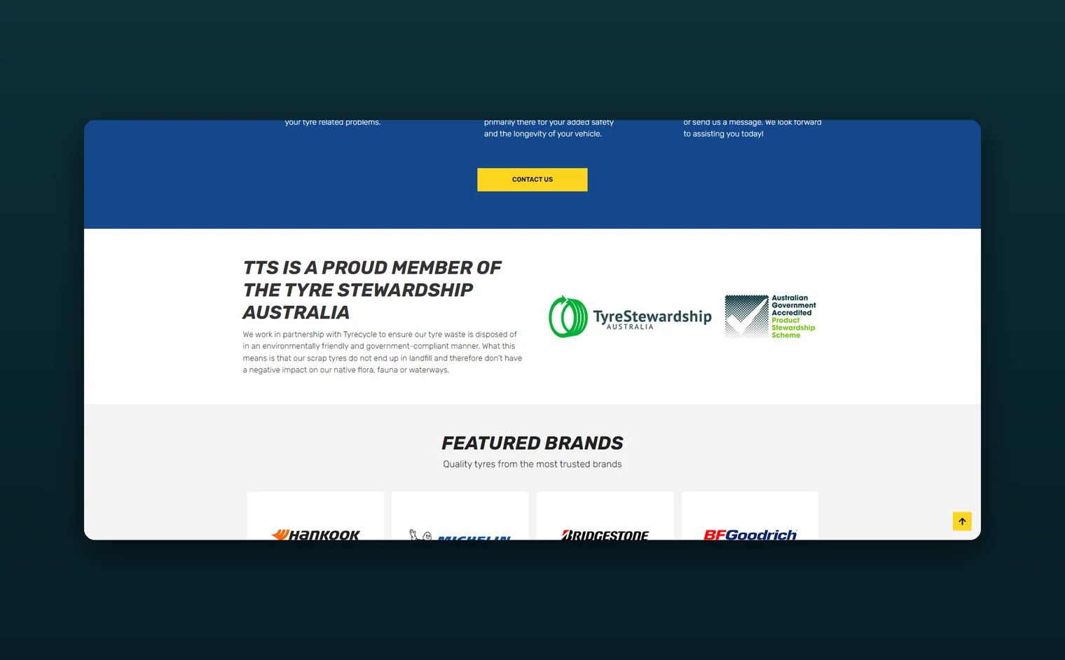 Traralgon Tyre Service website by Balar Media Group, more of the design