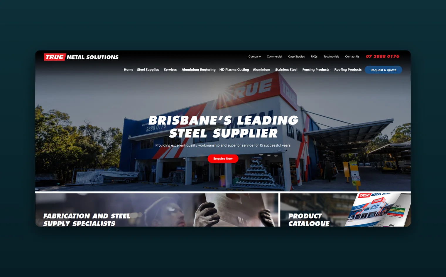 True Metal Solutions website design by Balar Media Group