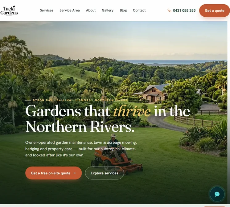 Tucki Gardens website by Balar Media Group