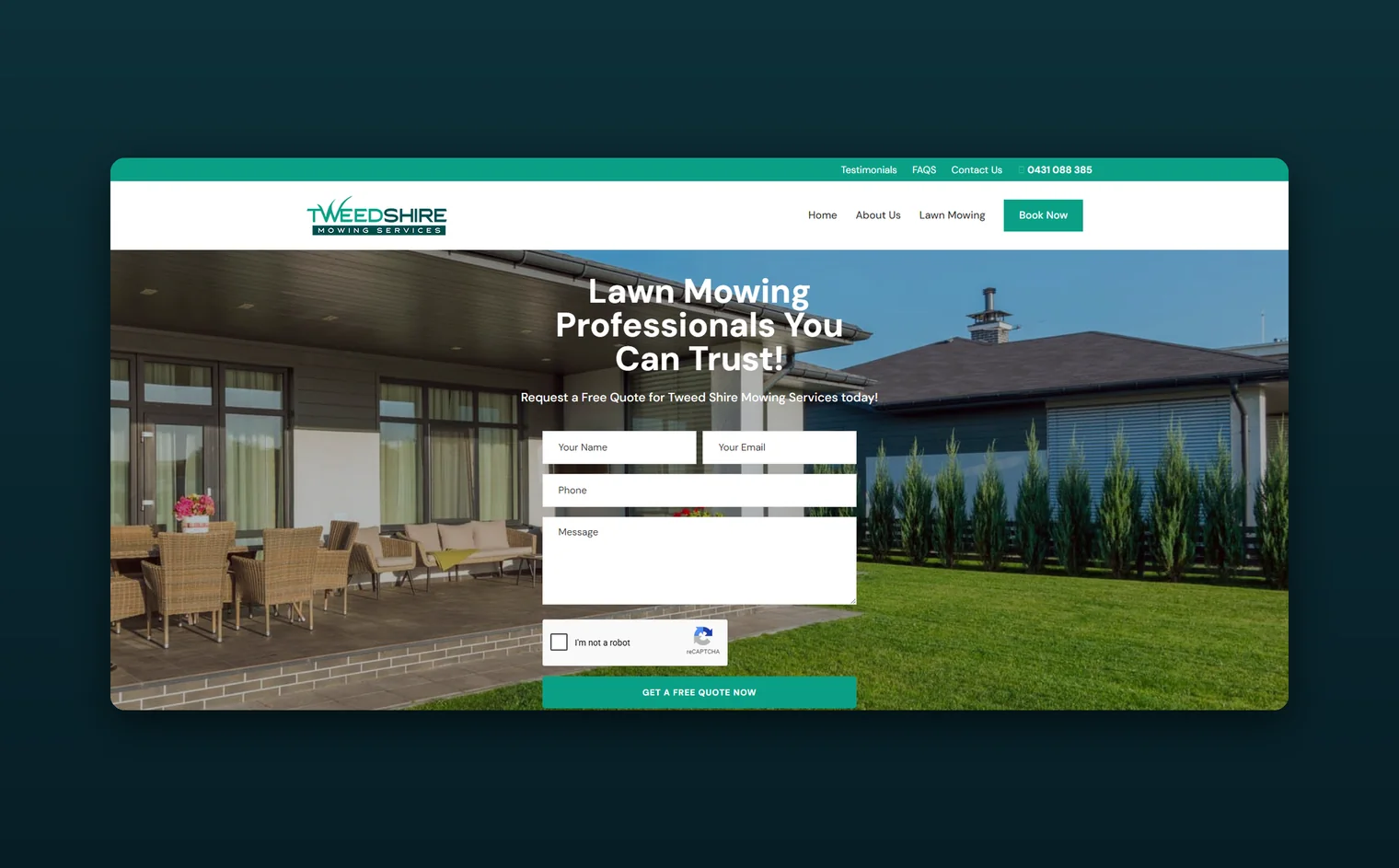 Tweed Shire Mowing website design by Balar Media Group