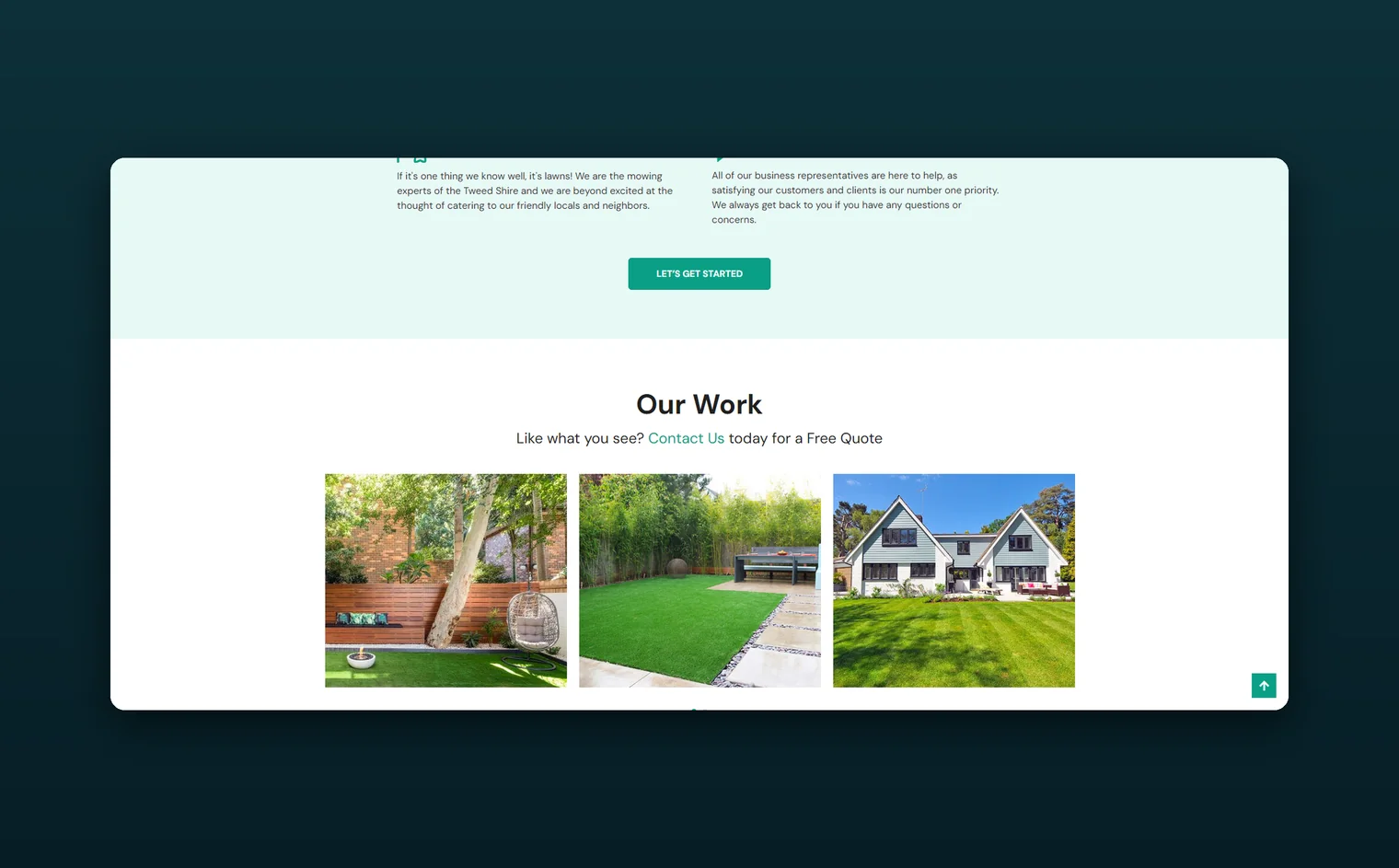 Tweed Shire Mowing website by Balar Media Group, more of the design