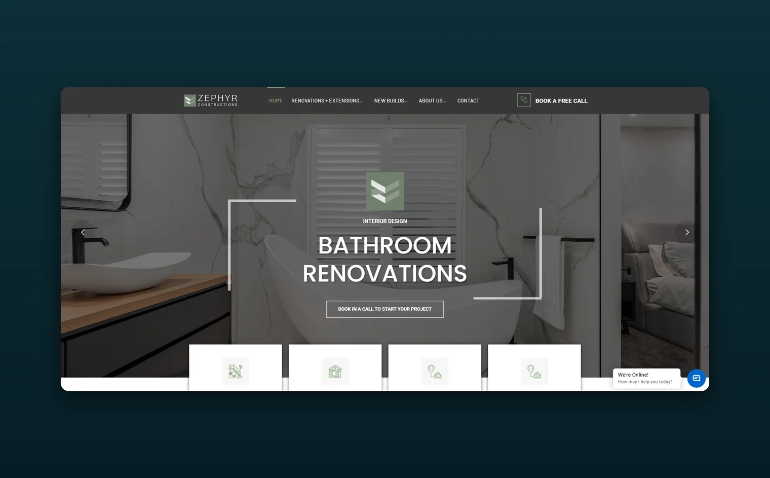 Zephyr Constructions website design by Balar Media Group